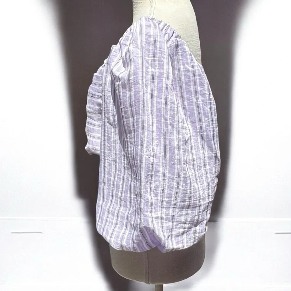 🌻NEW w/tags Sandro Blonvilla Puff Sleeve Crop Top | FR Size 4 / US Size 10 - Picture 6 of 14